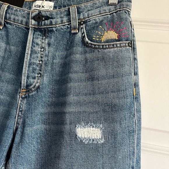 ASKK NY High Rise Straight Embroidered Jeans - Picture 3 of 8